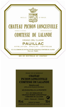 first and second label of Chateau Pichon Comtesse