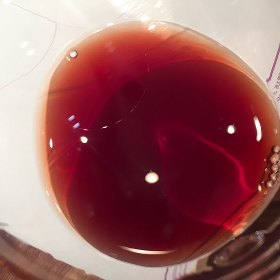 Image: The colour of the 1997 vintage Tertre Roteboeuf, credit Li Demei