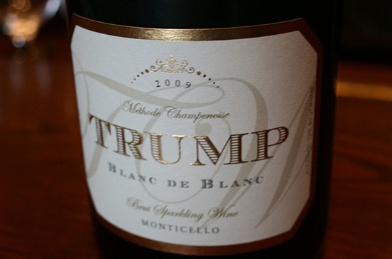 A bottle of Trump sparkling wine. Credit: Andrew Jefford.