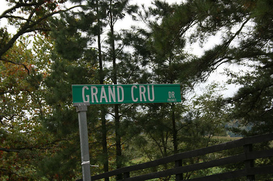 Grand Cru Drive street sign inside the Trump winery estate. Credit: Andrew Jefford.