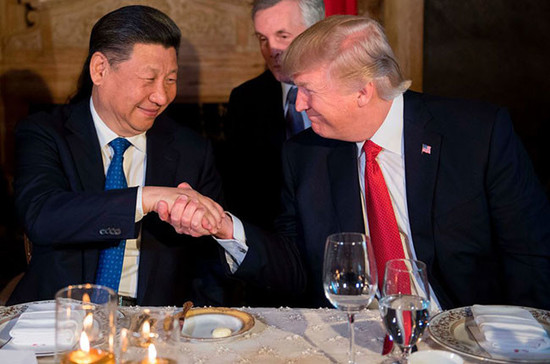 President and Donald Trump and president Xi Jinping prepare to dine together. Credit: Jim Watson / AFP / Getty