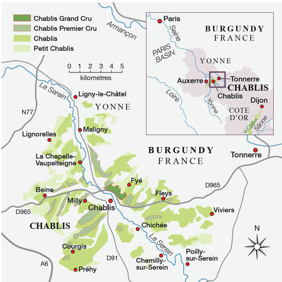 Image: Map of Chablis, credit Decanter
