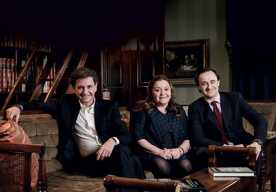 从左到右：Philippe Sereys de Rothschild，Camille Sereys de Rothschild以及Julien de Beaumarchais de Rothschild。摄影师：Thomas Skovsende
