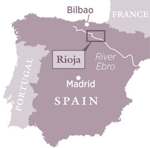 map of Rioja, Spain