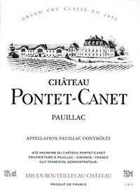 wine label of Château Pontet-Canet