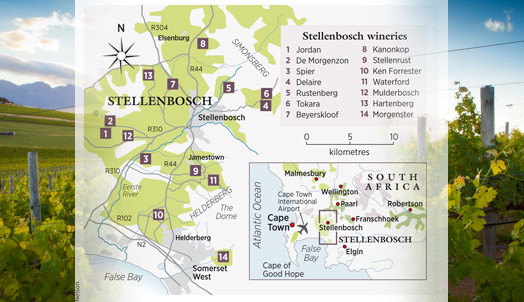 Stellenbosch winery map