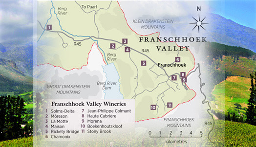 Franschhoek winery map