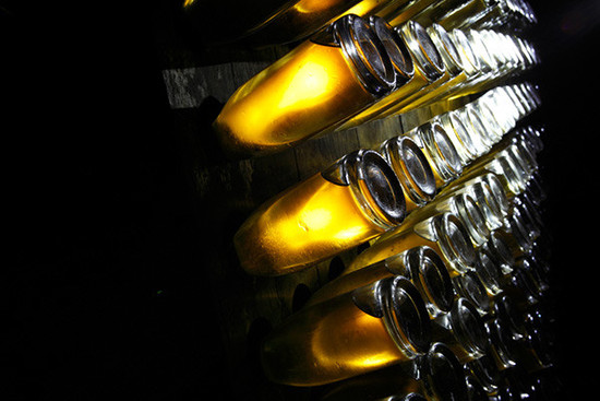 Bottles in the Louis Roederer cellars. Credit: Eric Zeziola 