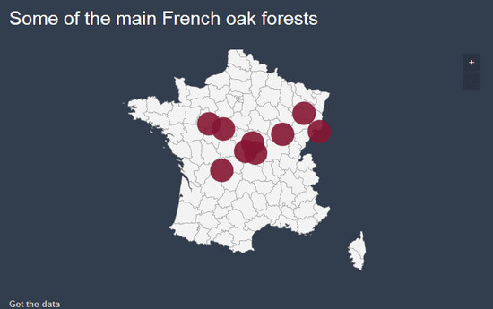 图片：法国橡木森林的主要所在位置