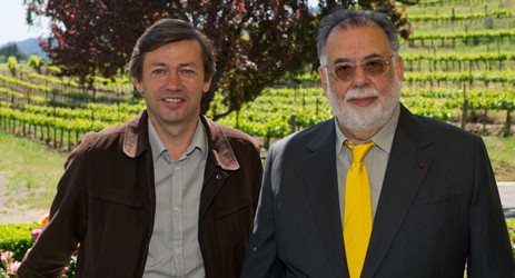 Image: Francis Ford Coppola (right) and Philippe Bascaules (left), courtesy of Inglenook Winery