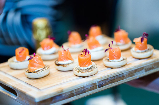 Salmon canapés served at the Decanter Sparkling Exploration. Image Credit: Catherine Lowe – cathlowe.com