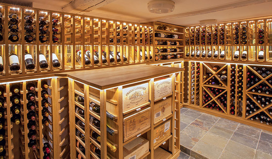 Image: a basement cellar built by Sorrells Custom Wine Cellars