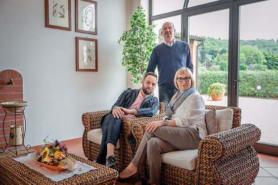 Gian Andrea Tinazzi with his children, Giorgio and Francesca