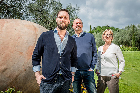 Gian Andrea Tinazzi with his children, Giorgio and Francesca