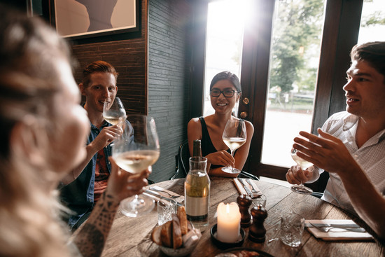 Wine dinner, credit: Jacob Lund / Alamy Stock Photo