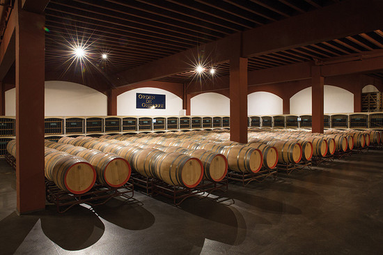 Underground ageing cellar in Bodegas Ondarre