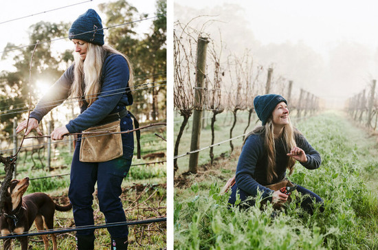 Tillie Johnston now tends to her own block of Pinot Noir grapes in the Gruyere sub-region of the Yarra Valley. Credit: Ashley Ludkin.