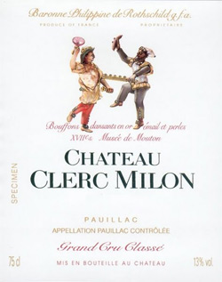 Château Clerc Milon wine label